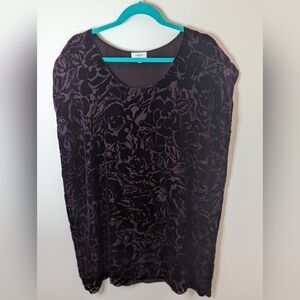 Aritzia Wilfred Bouchette Burgundy Floral Velvet Shift Dress
